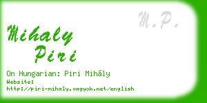 mihaly piri business card